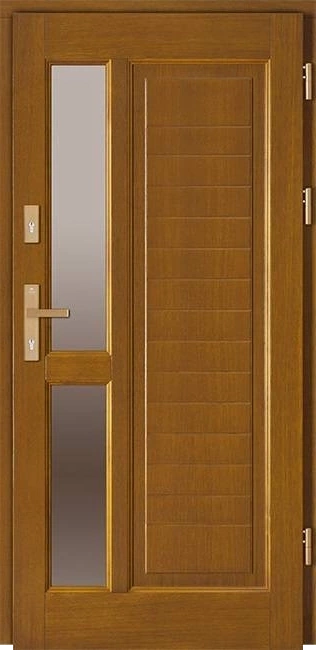 Solidne drzwi zewnętrzne drewniane Doorsy ramowo-szkieletowe model Arles