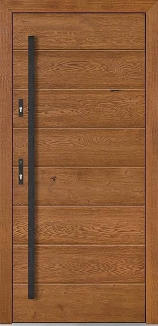 Nowoczesne drzwi zewnętrzne drewniane Doorsy Predator o grubości 100 mm