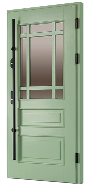 Klasyczne drzwi zewnętrzne drewniane Doorsy Retro z ozdobnymi frezowaniami