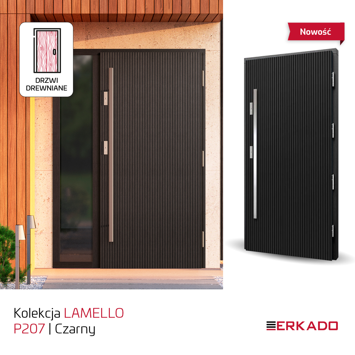 Zbliżenie na lamele drzwi Erkado