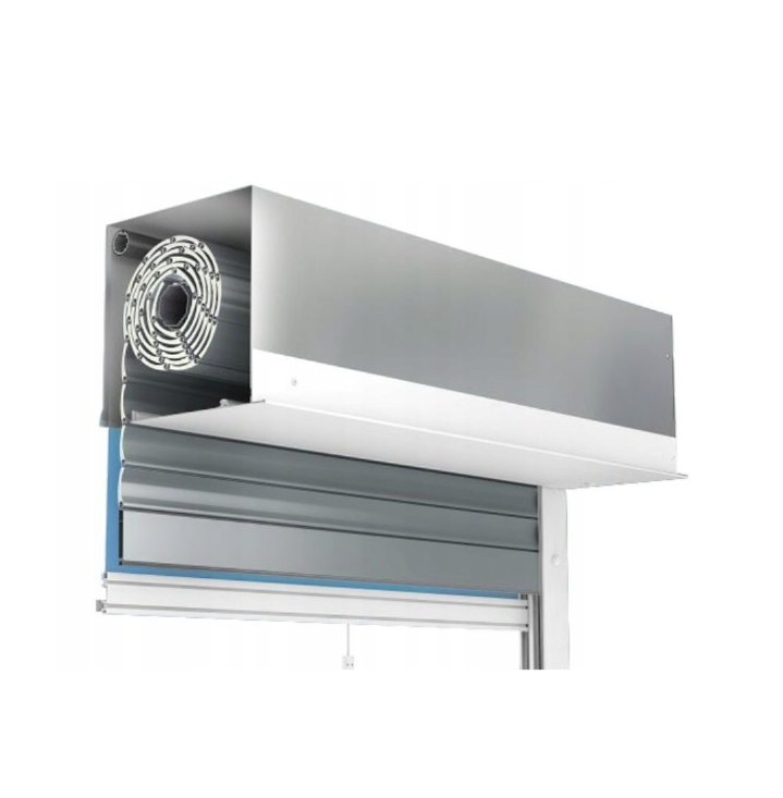 Przekrój techniczny rolety podtynkowej Portos IT2000 ze zintegrowaną moskitierą