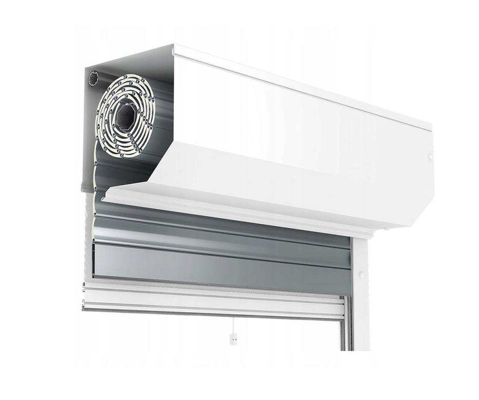 Detale budowy i prowadnic rolety Portos ST 2000 z moskitierą