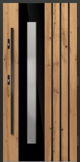 Drzwi drewniane Erkado Glass - model z czarną szybą