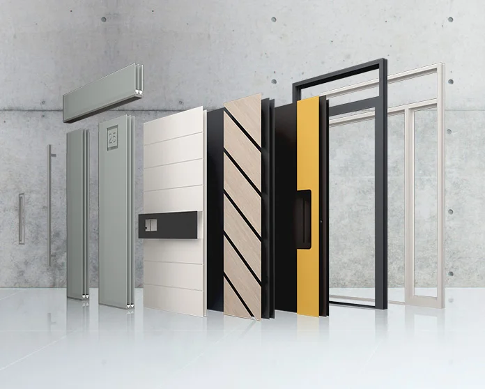 Spersonalizowane drzwi zewnętrzne Wiśniowski CREO z naświetlem